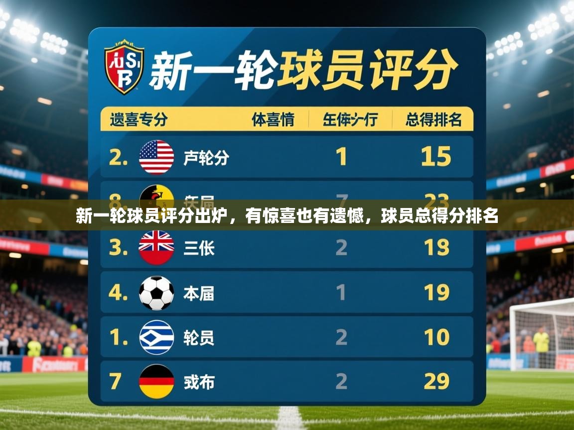 新一轮球员评分出炉,有惊喜也有遗憾,球员总得分排名 第1张